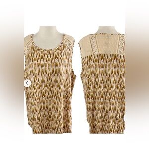Daniel Rainn Beige and Brown Patterned Top - NWT - Medium